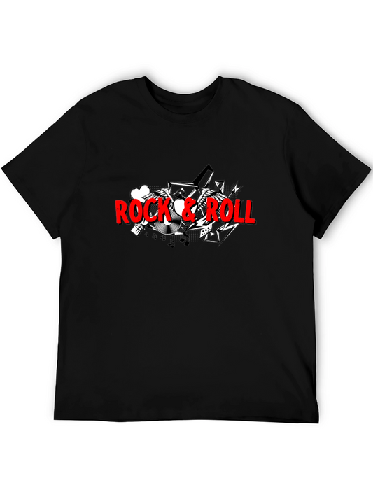 Rock & Roll Graphic Black T-Shirt