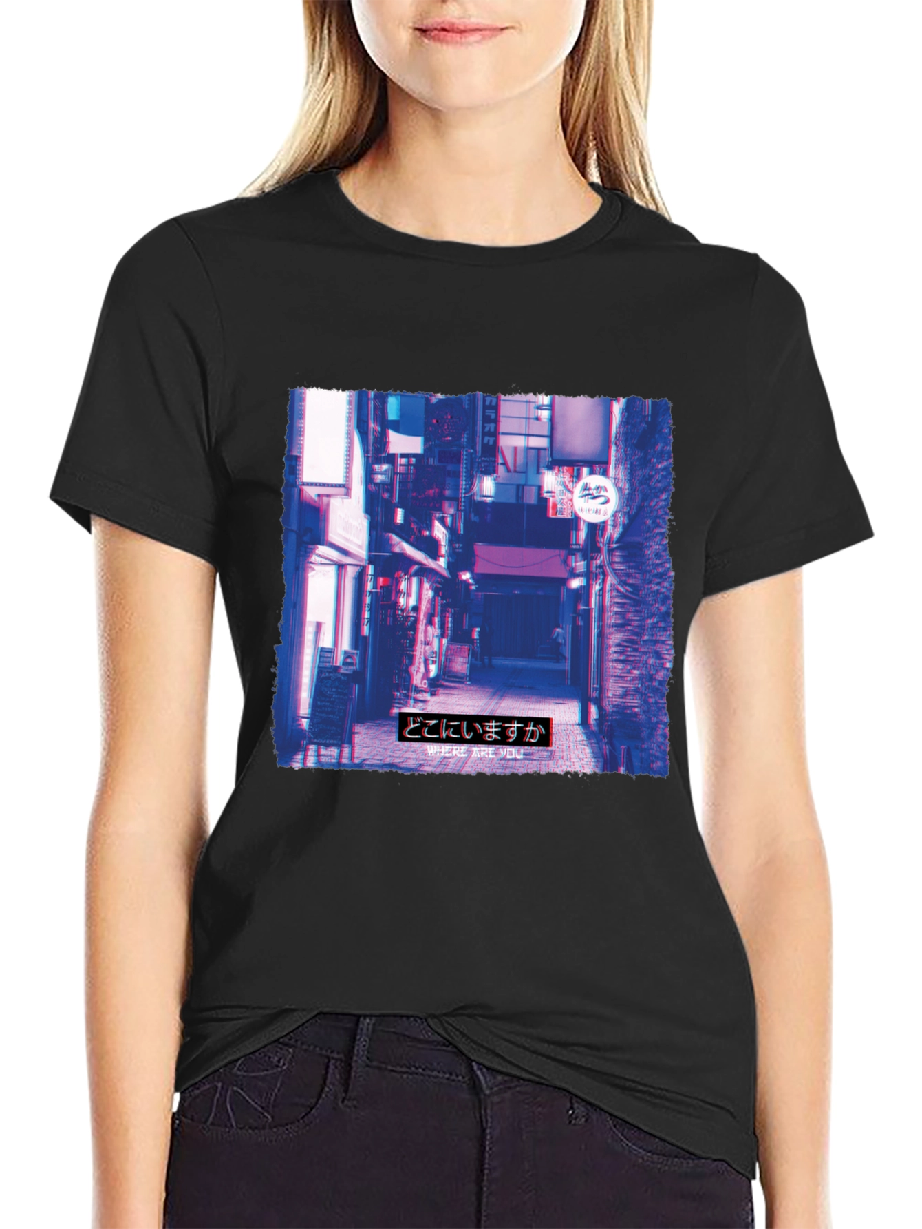 Urban Alley Graphic Print Tee - Black