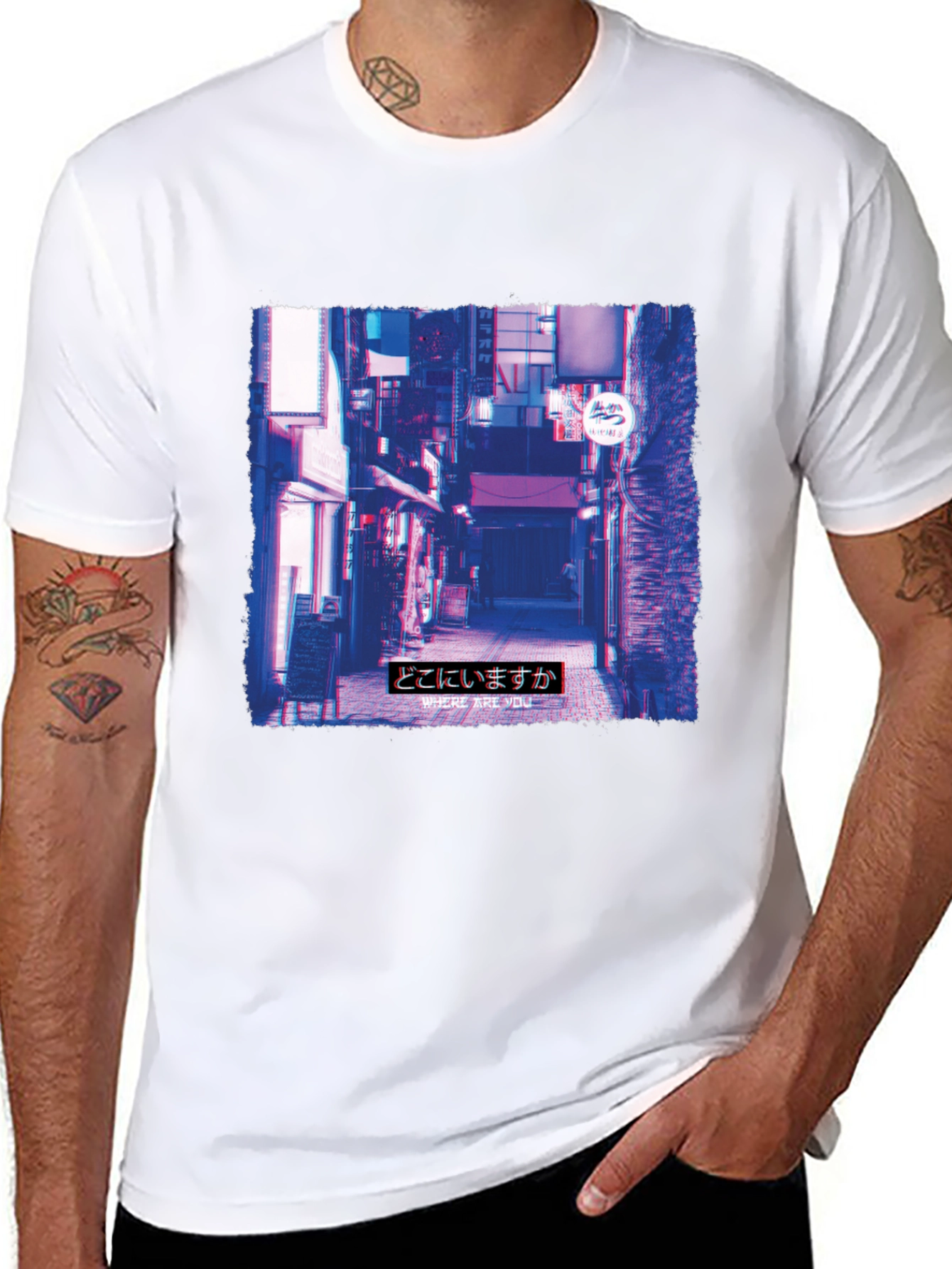 Urban Alley Graphic Print Tee - Black