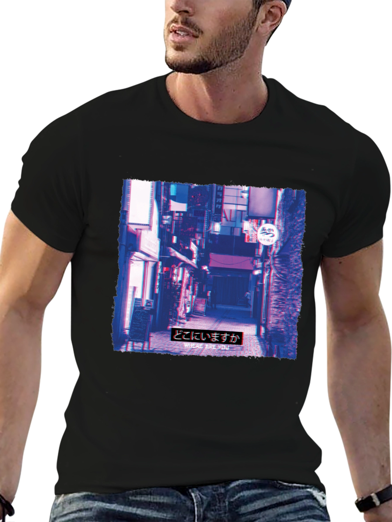 Urban Alley Graphic Print Tee - Black