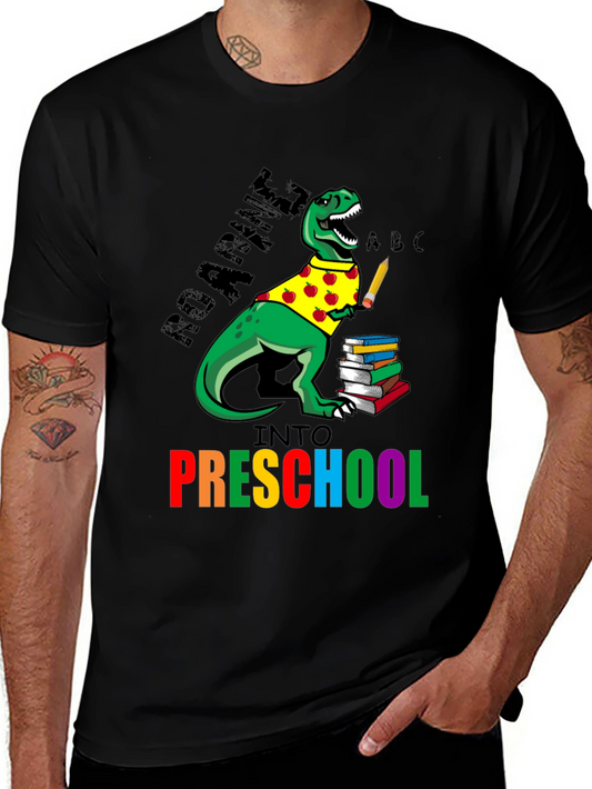Roaring Into Preschool T-Shirt - Dinosaur Back to School