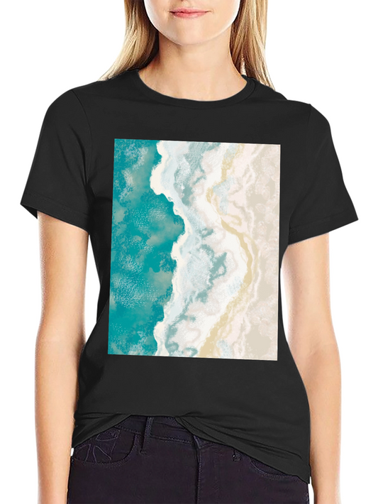 Coastal Dream T-Shirt: Beach Aerial View Print