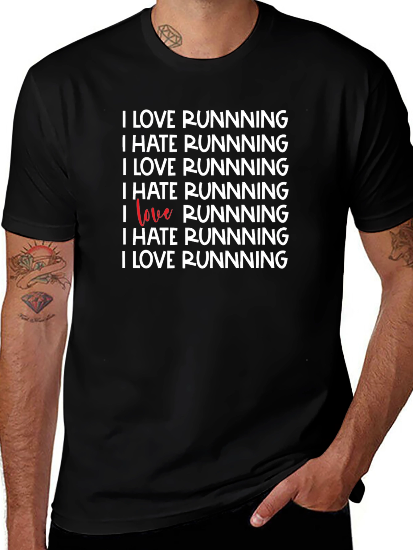 I Love/Hate Running T-Shirt Funny Gym Tee