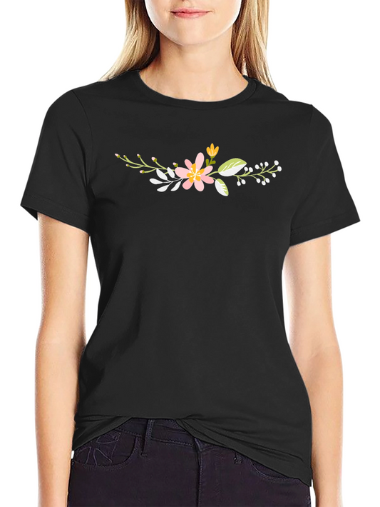 Floral Graphic Print Tee - Soft Cotton Blend