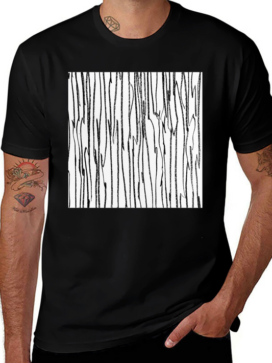 Abstract Black Lines Graphic Tee