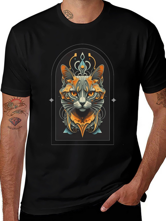 Mystic Cat Graphic Tee - Unisex Black T-Shirt