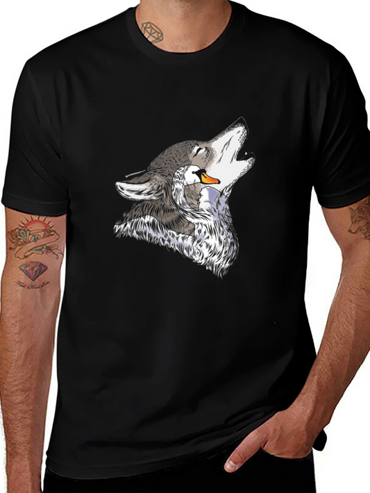 Wolf and Swan Graphic Black T-Shirt