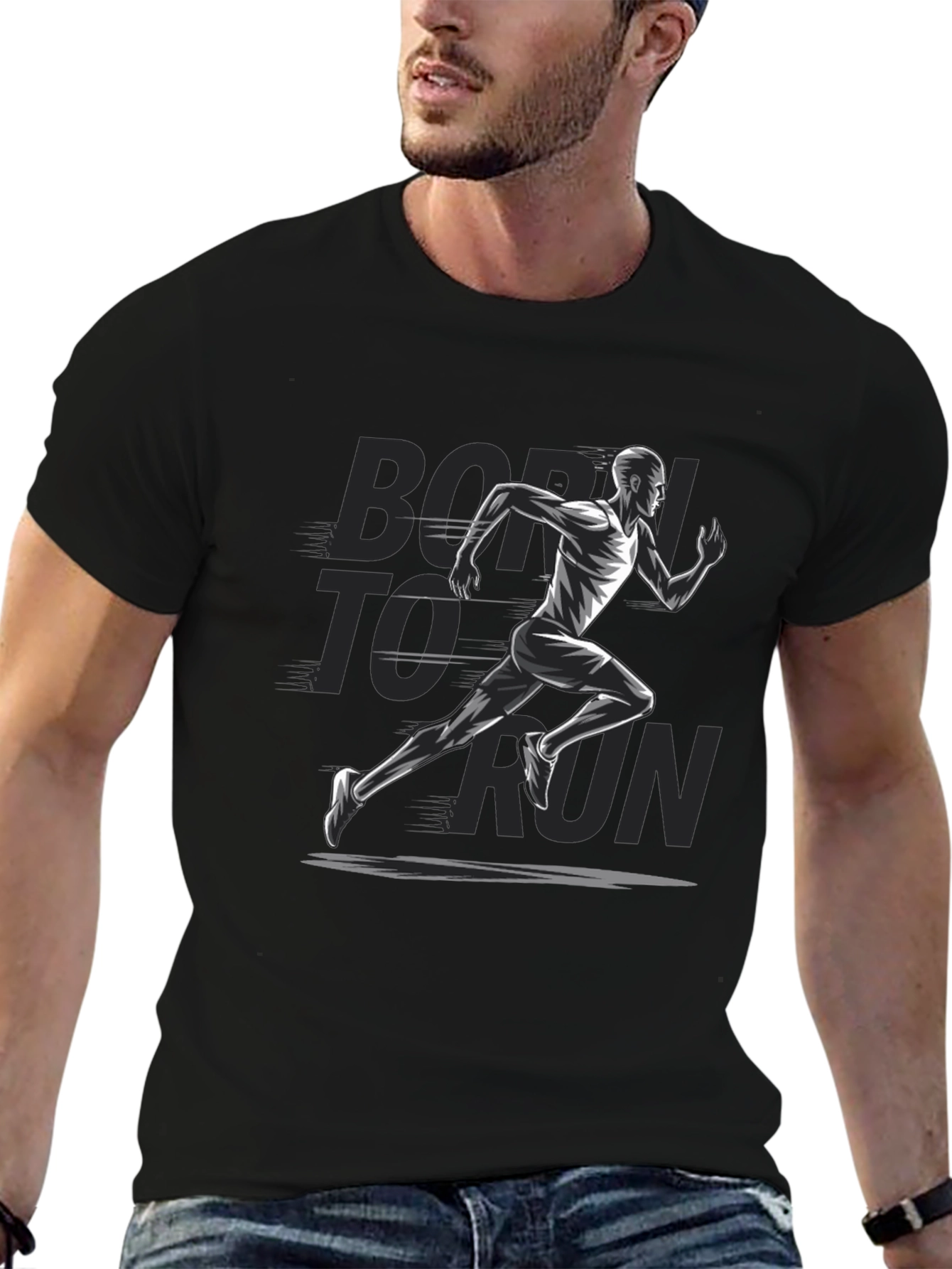 Born to Run Graphic T-Shirt - Black