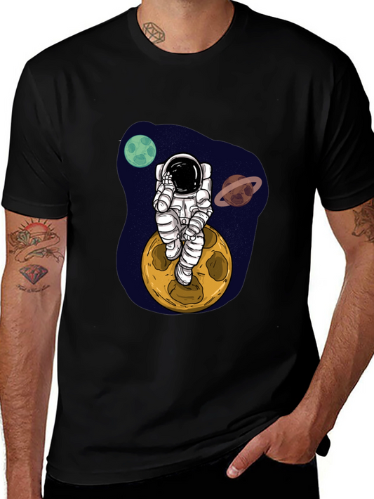 Astronaut on Moon Graphic Tee - Space Adventure