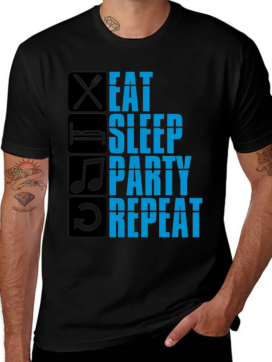 Eat Sleep Party Repeat Graphic Tee