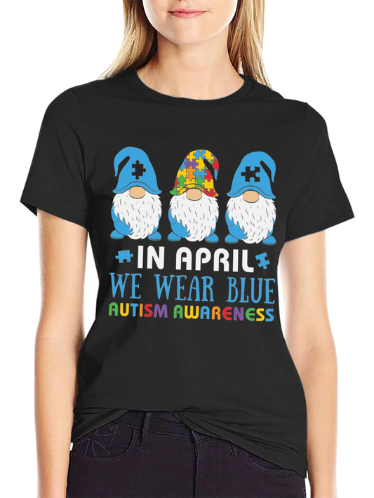 Autism Awareness Gnome T-Shirt - In April We Wear Blue