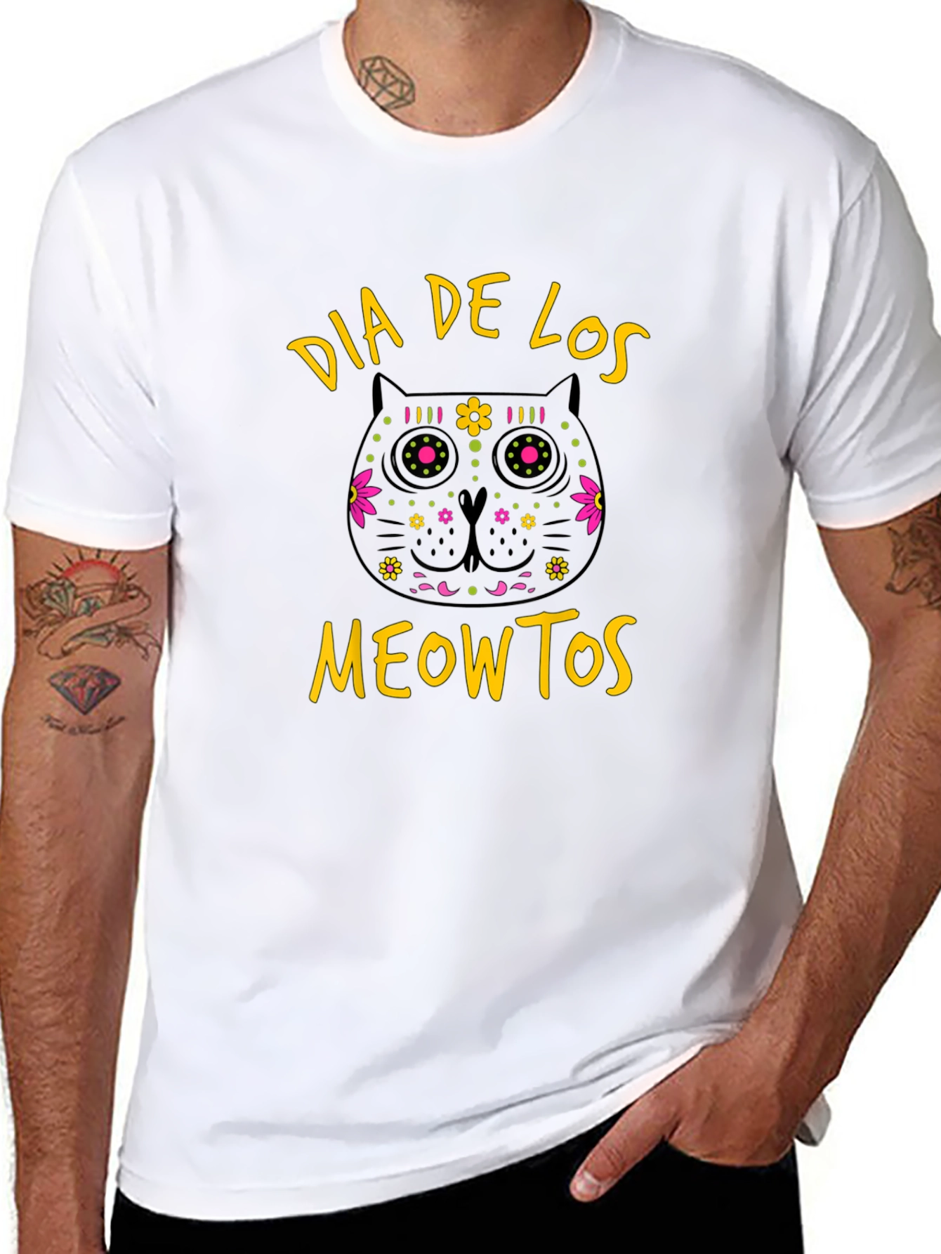 Dia De Los Meowtos Cat T-Shirt