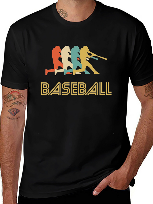 Retro Baseball Player Graphic T-Shirt