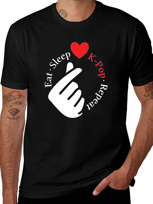 Eat Sleep K-Pop Repeat Graphic Tee