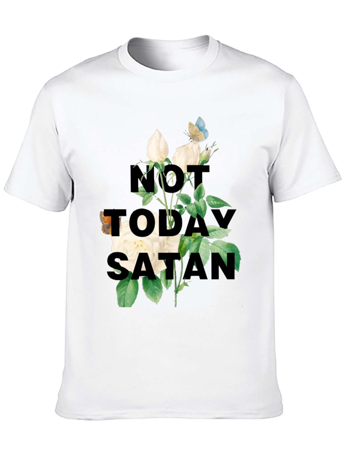Not Today Satan T-Shirt | Floral Graphic Tee