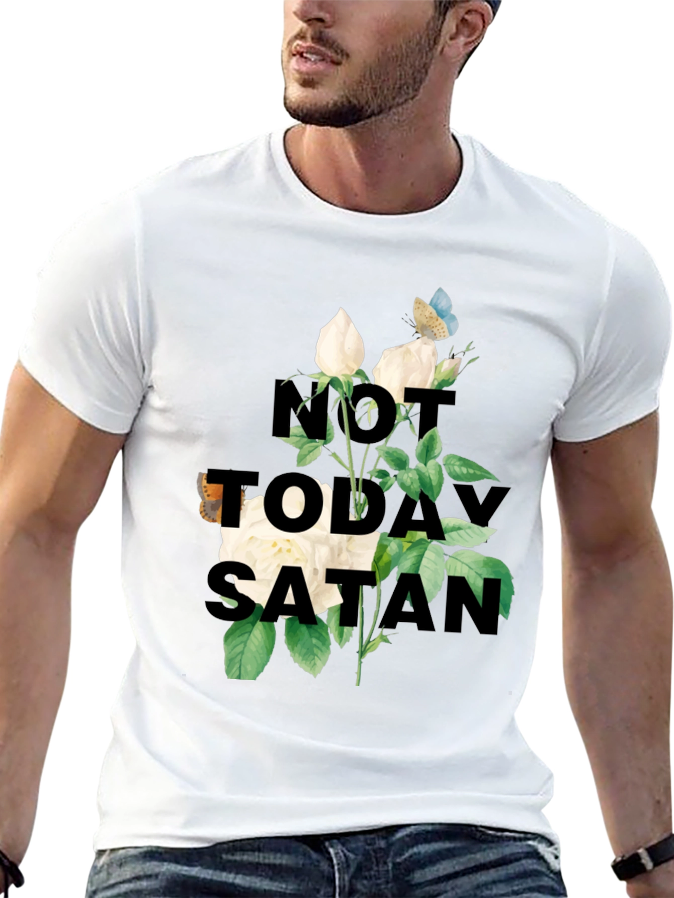 Not Today Satan T-Shirt | Floral Graphic Tee