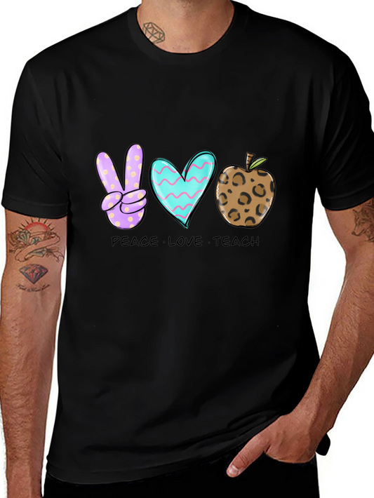 Peace Love Teach T-Shirt - Teacher Appreciation