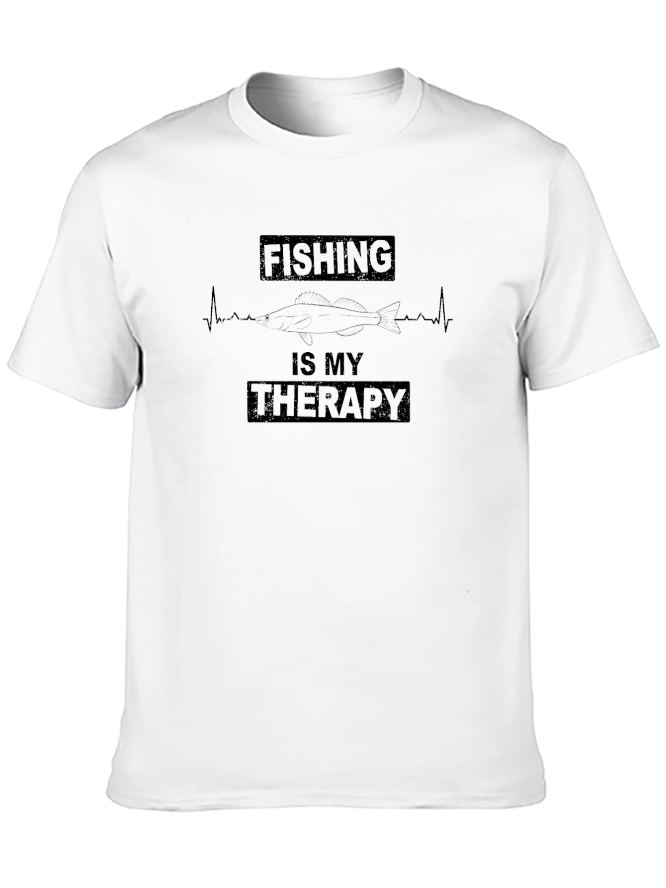 Fishing Is My Therapy T-Shirt - Black