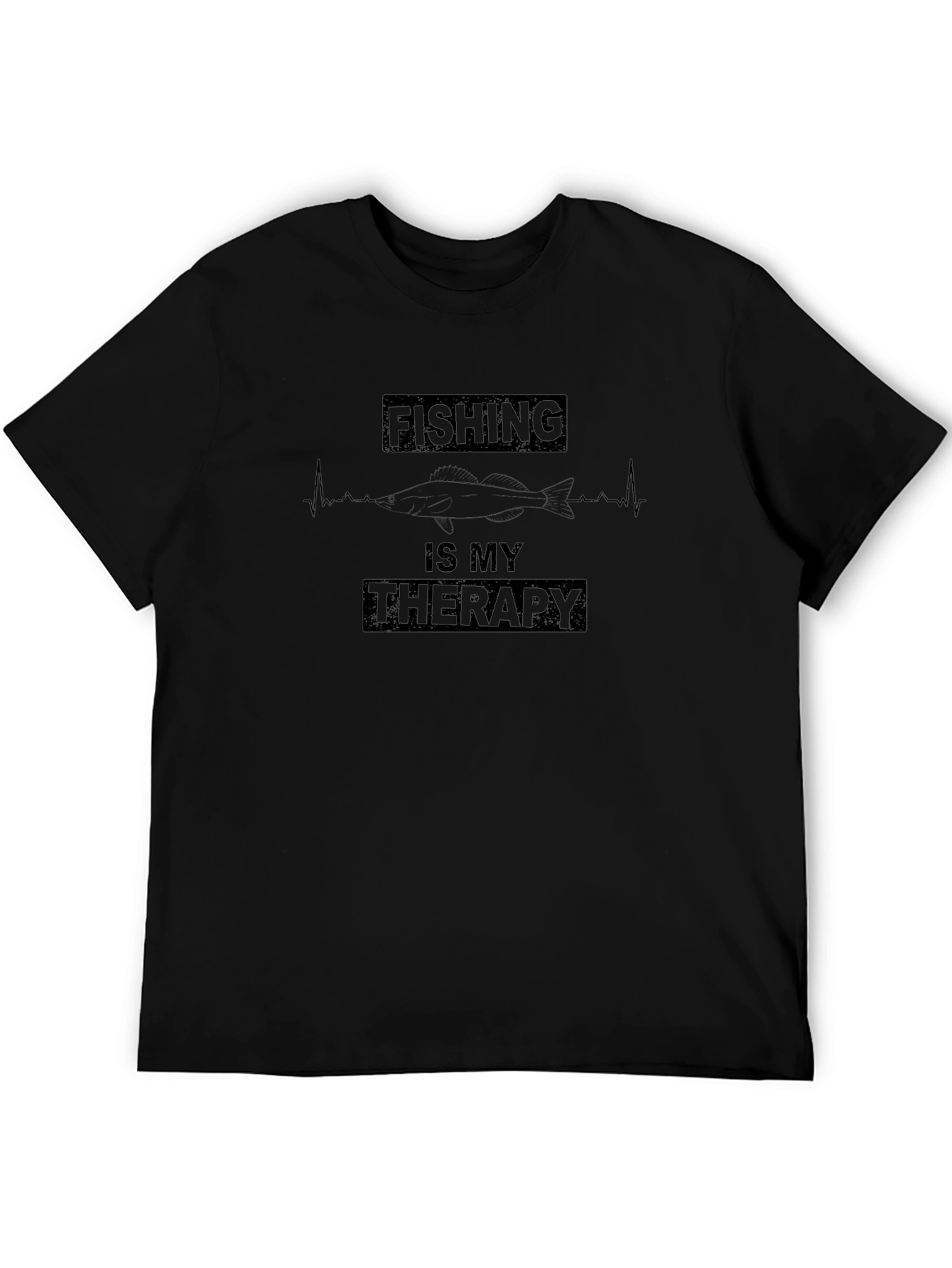 Fishing Is My Therapy T-Shirt - Black