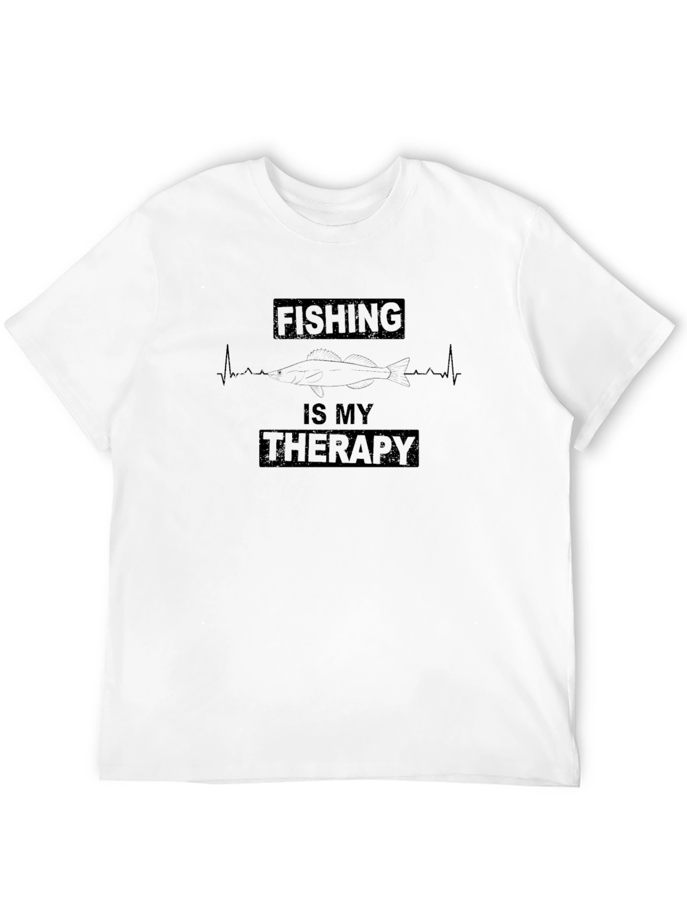 Fishing Is My Therapy T-Shirt - Black