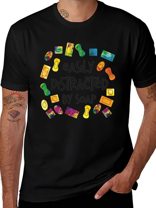 Easily Distracted by Soap Black T-Shirt