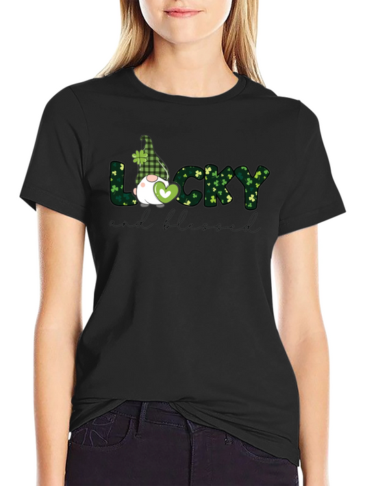 Lucky & Blessed St. Patricks Day Gnome T-Shirt