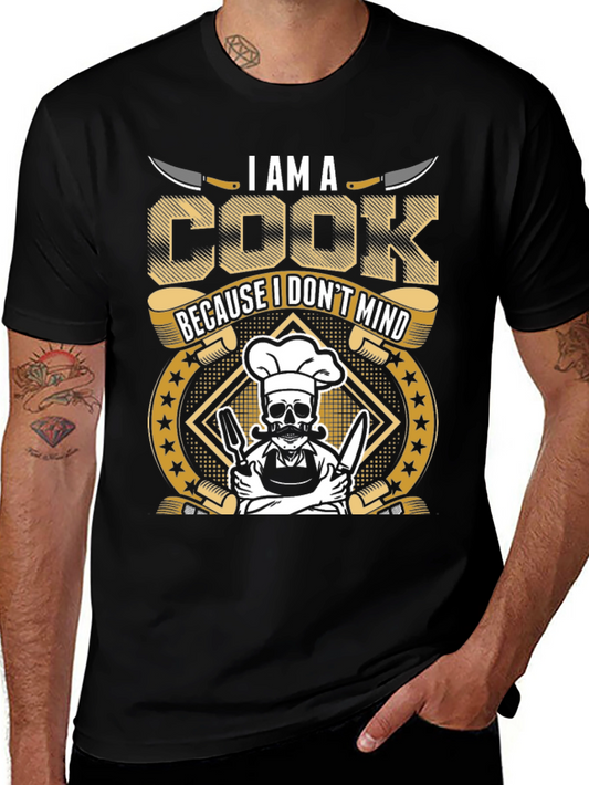 I Am A Cook T-Shirt Funny Chef Skull Tee