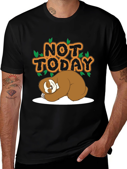 Funny Sloth Not Today Black T-Shirt