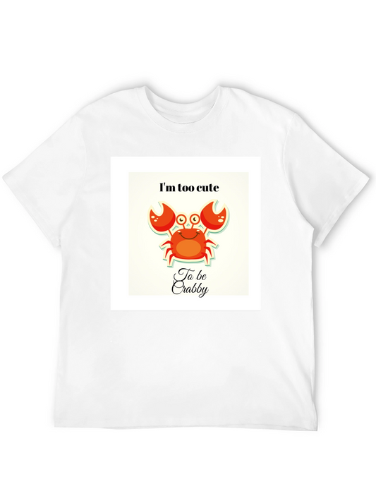 Cute Crab Graphic Tee - Too Cute to be Crabby Black T-Shirt