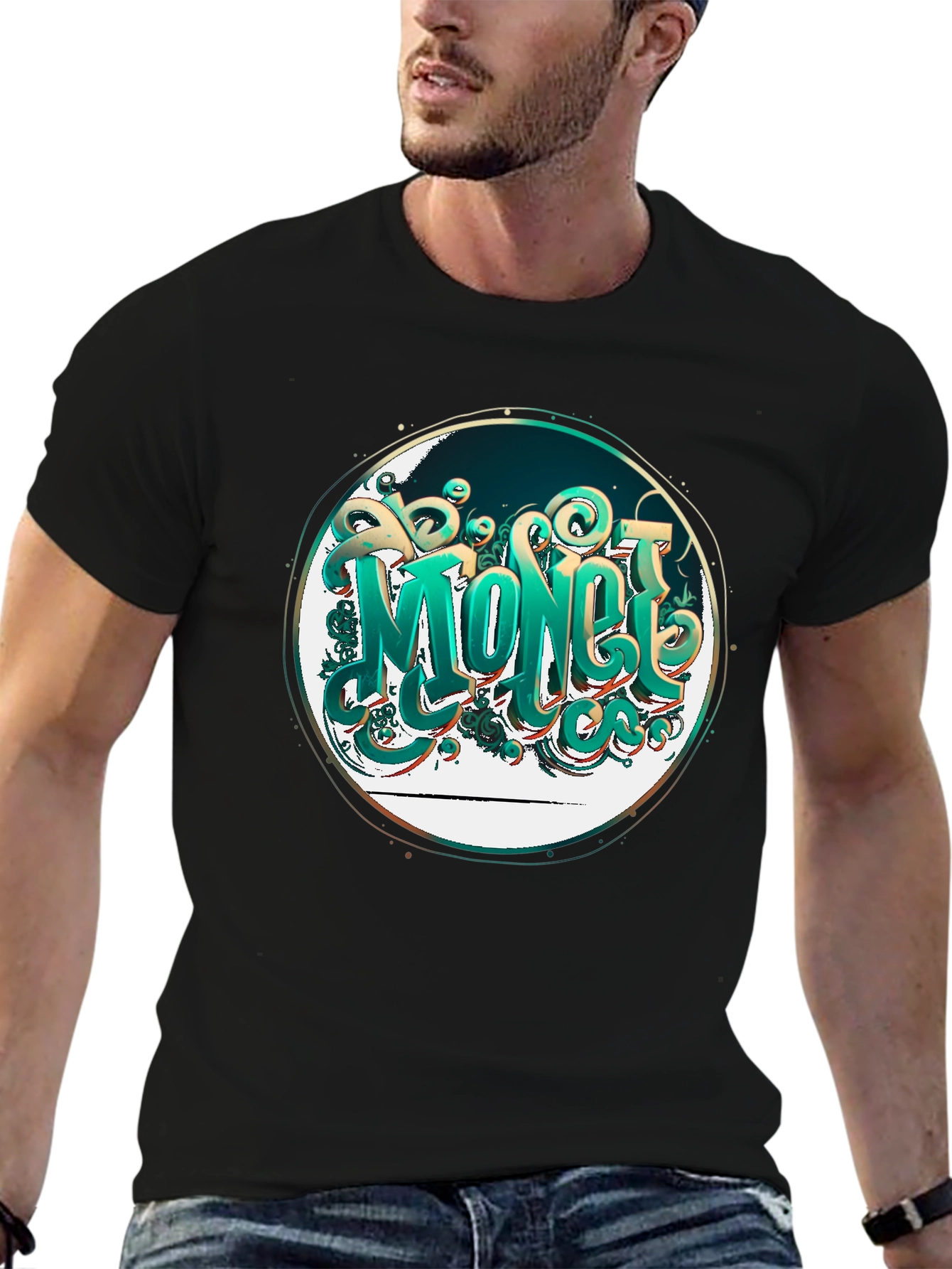 Money Graphic Tee - Stylish Black T-Shirt