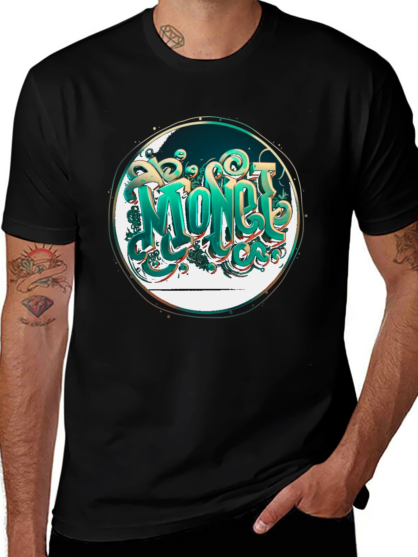 Money Graphic Tee - Stylish Black T-Shirt