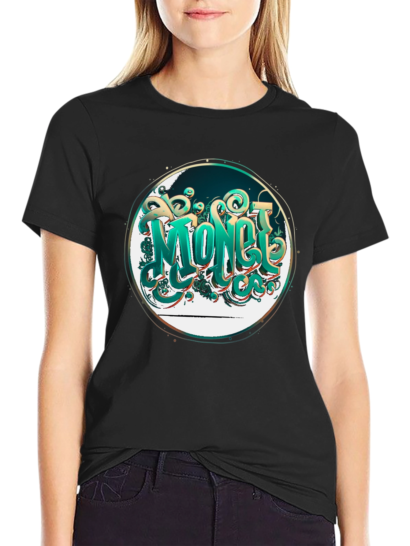 Money Graphic Tee - Stylish Black T-Shirt