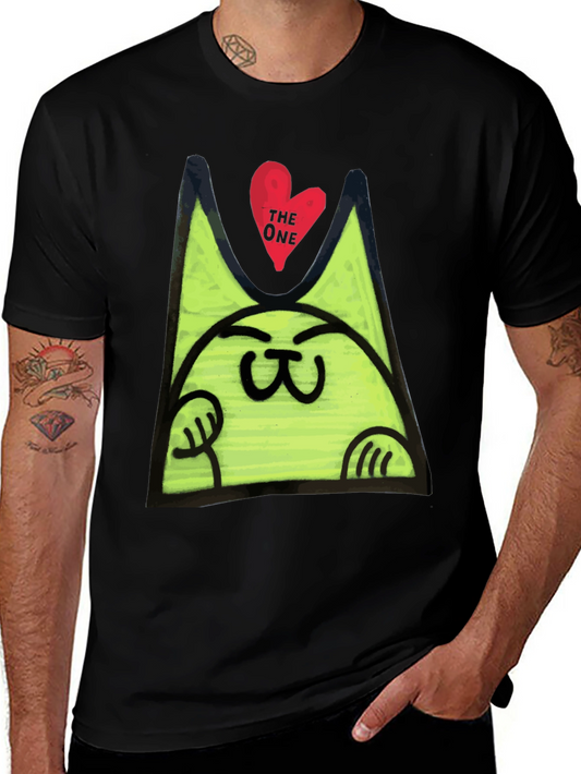 Funny Cat Graphic T-Shirt - Mens Black Tee