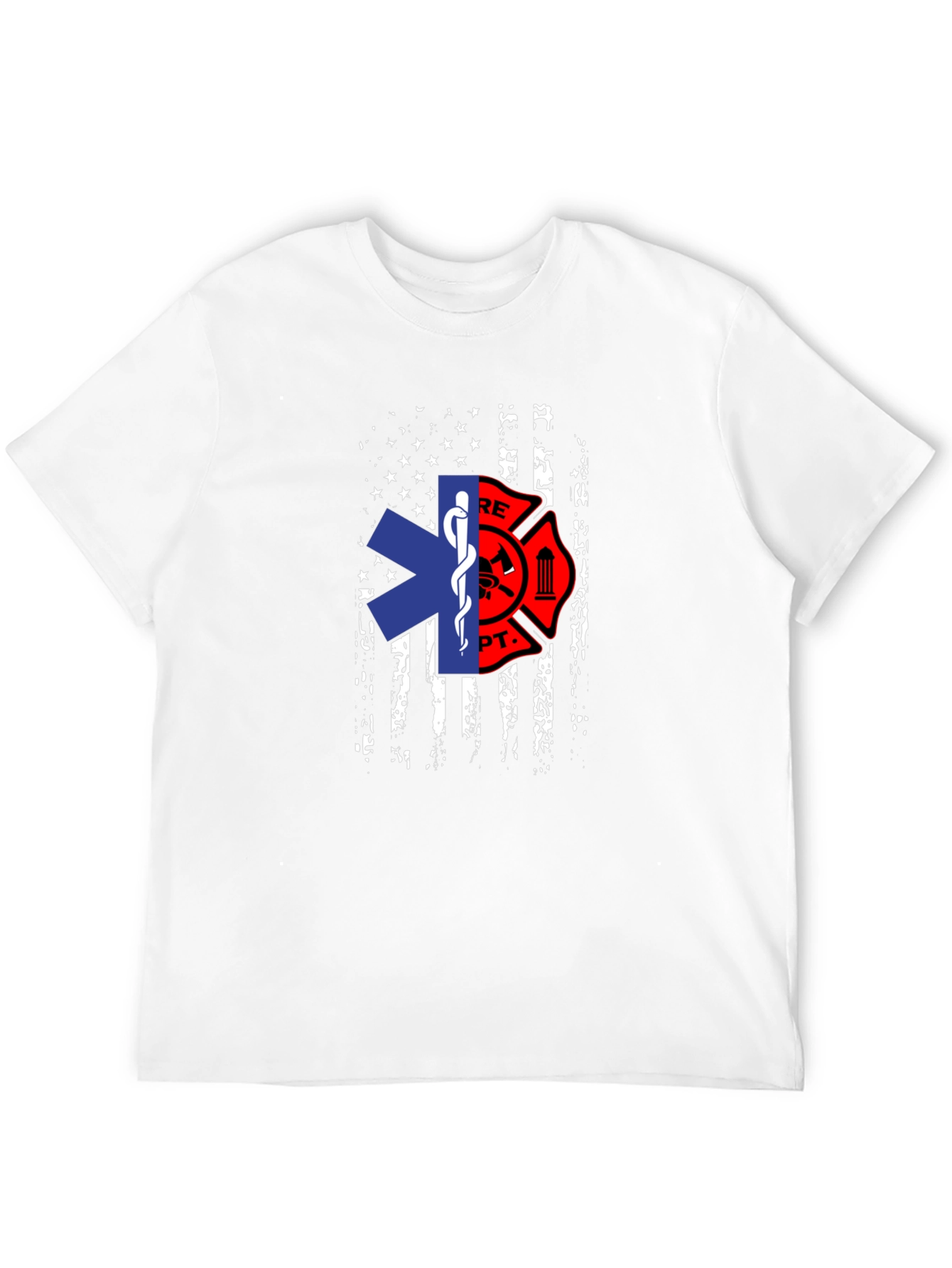 Firefighter EMS American Flag Graphic T-Shirt