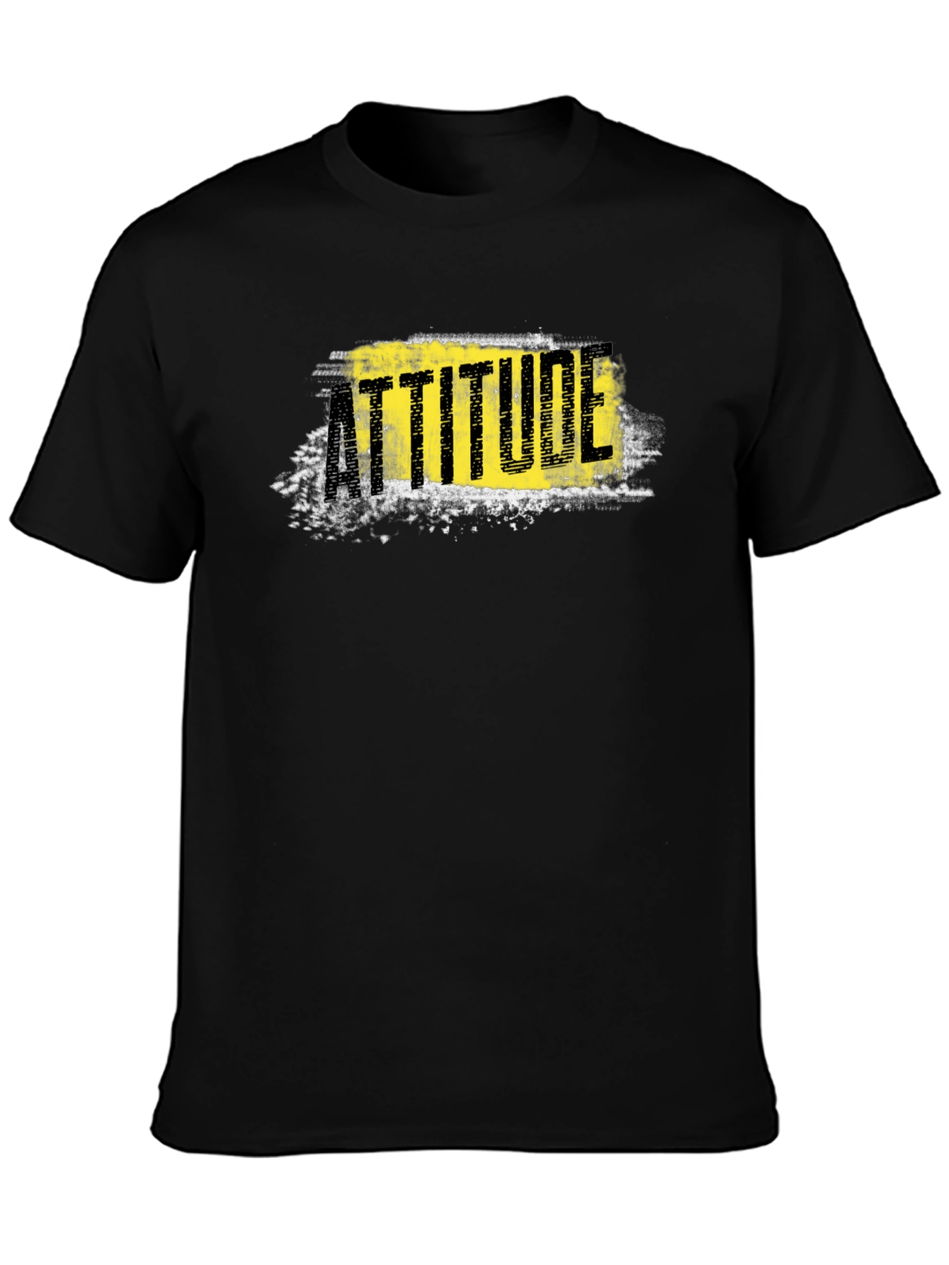 Attitude Graphic Print Black T-Shirt
