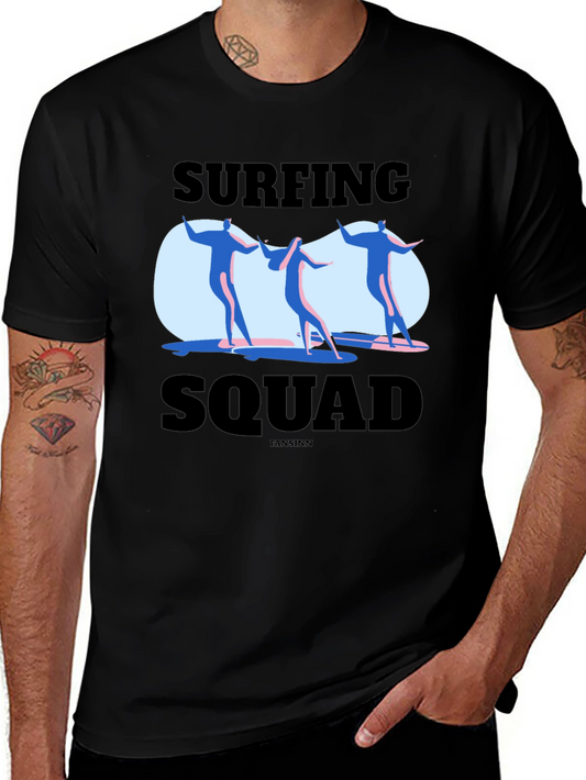 Surfing Squad Black Graphic Tee