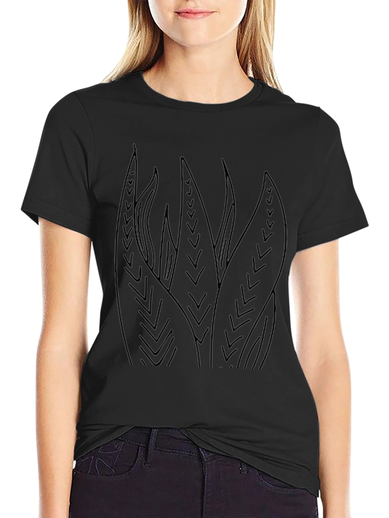 Aloe Plant Graphic Tee - Modern Black T-Shirt