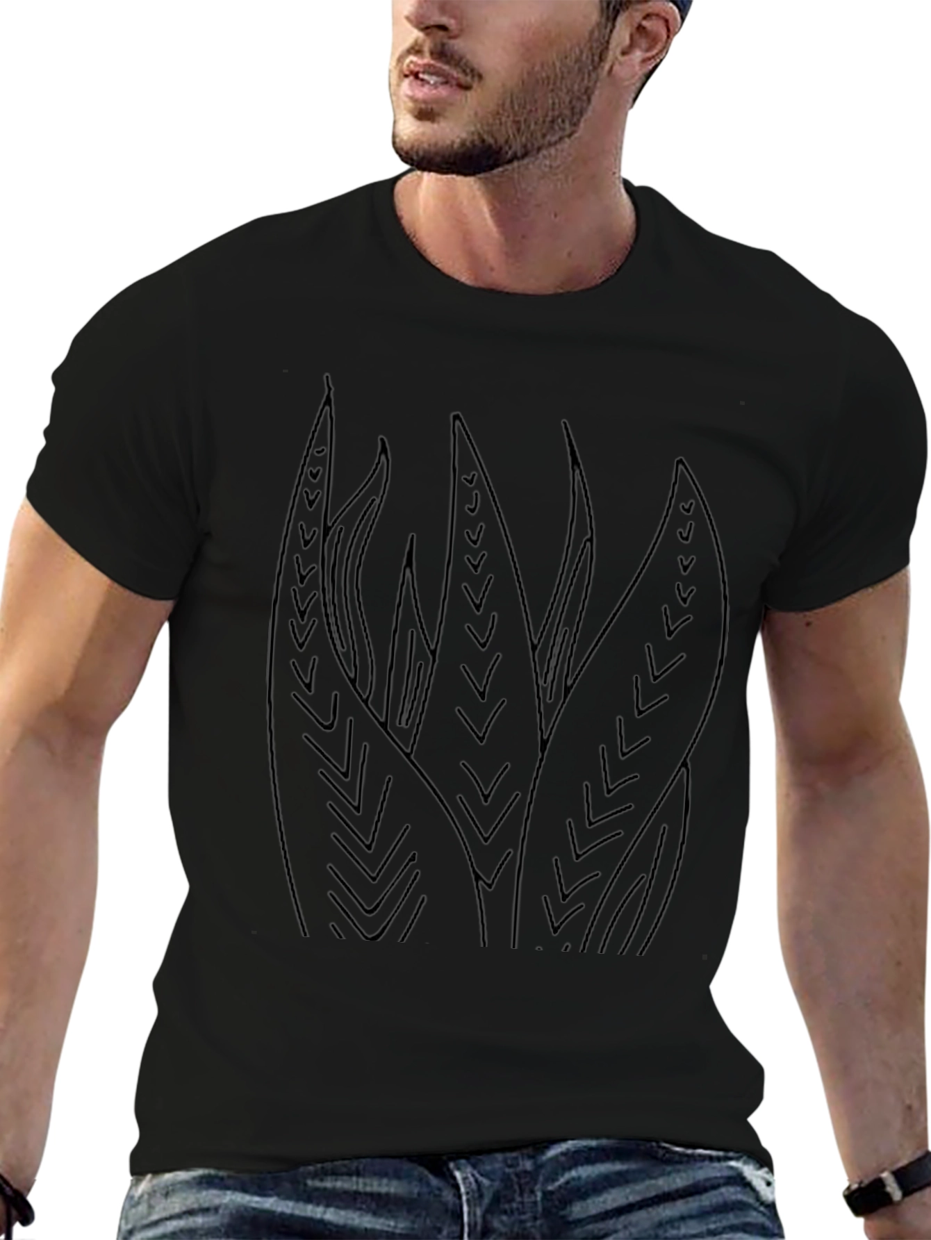 Aloe Plant Graphic Tee - Modern Black T-Shirt
