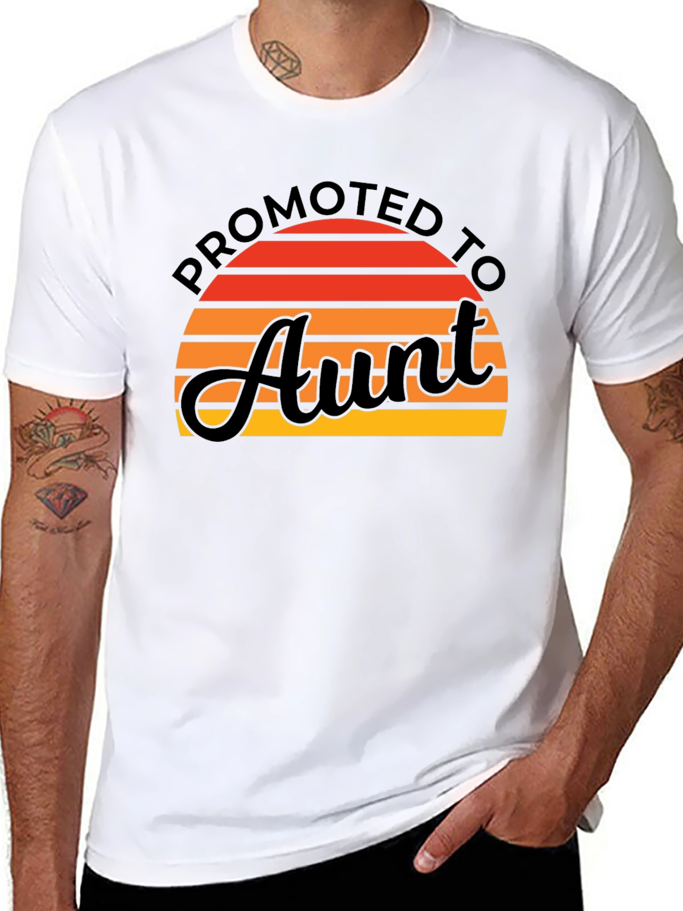 Promoted to Aunt T-Shirt Sunset Graphic Tee