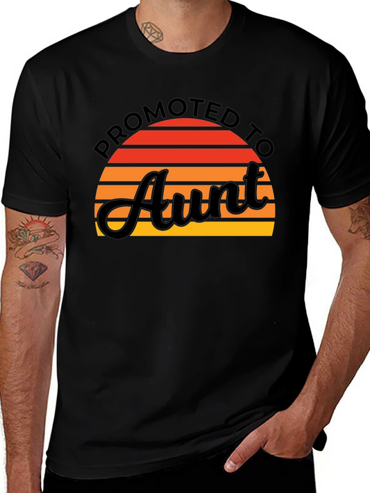 Promoted to Aunt T-Shirt Sunset Graphic Tee