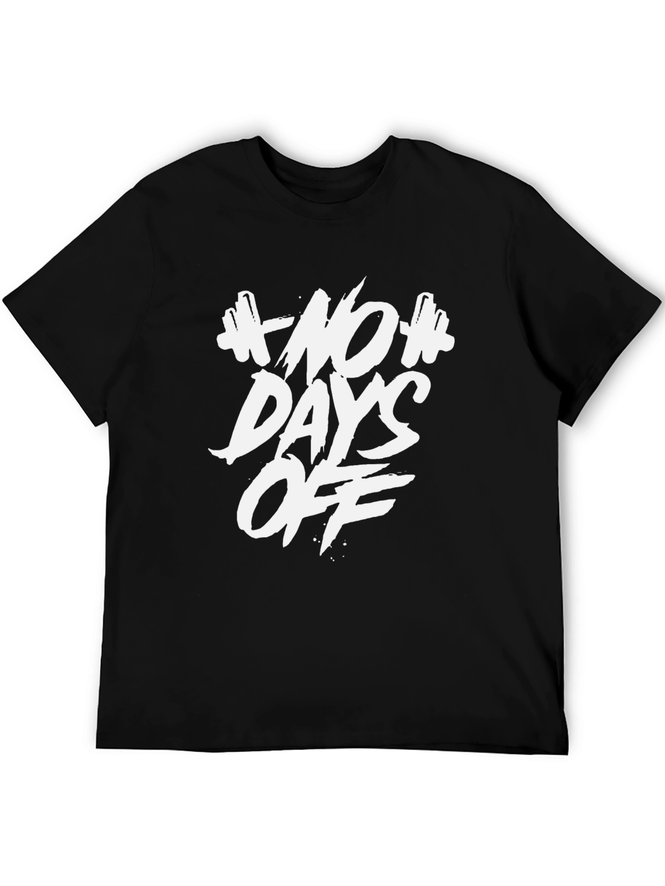 No Days Off Graphic Print Black T-Shirt