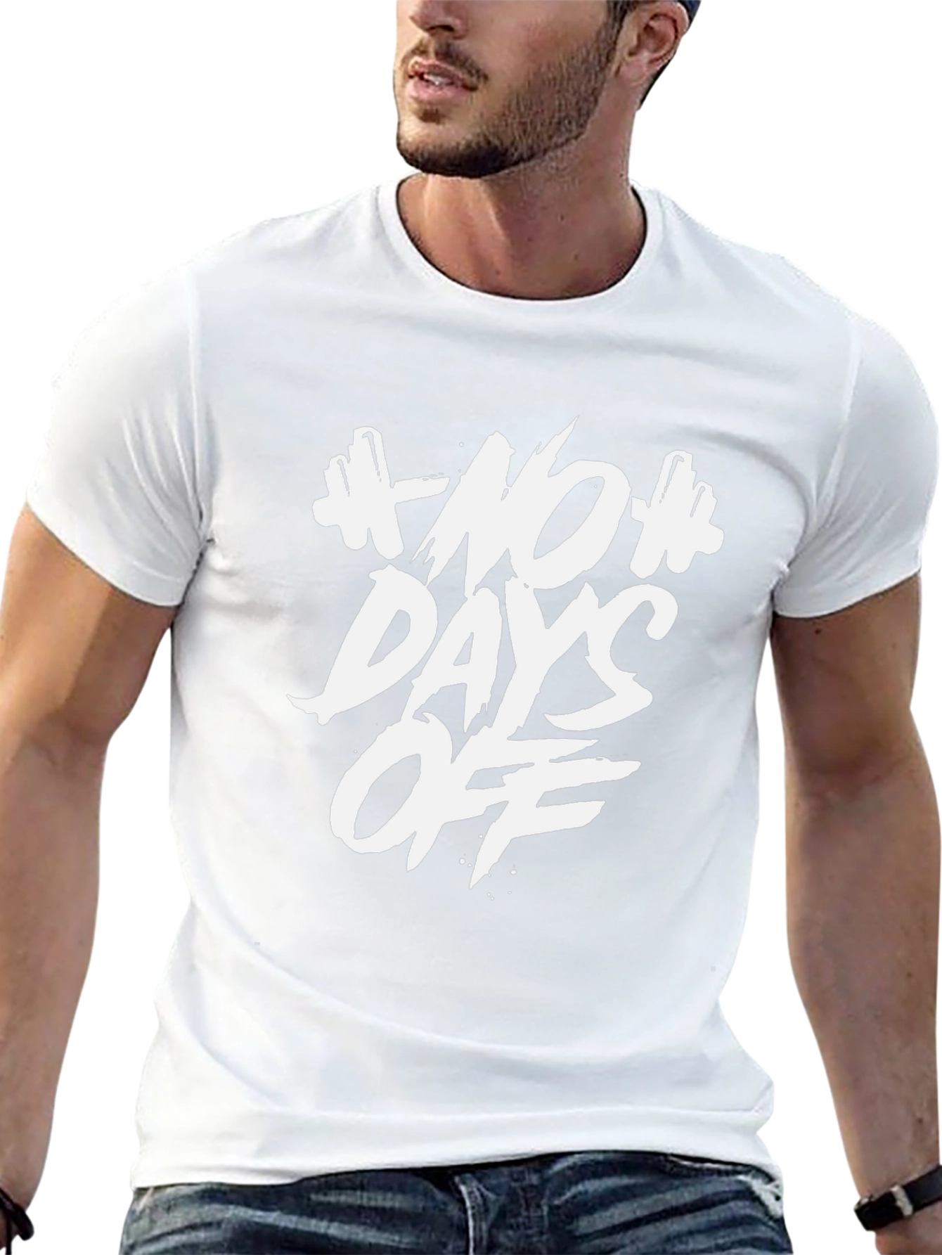 No Days Off Graphic Print Black T-Shirt