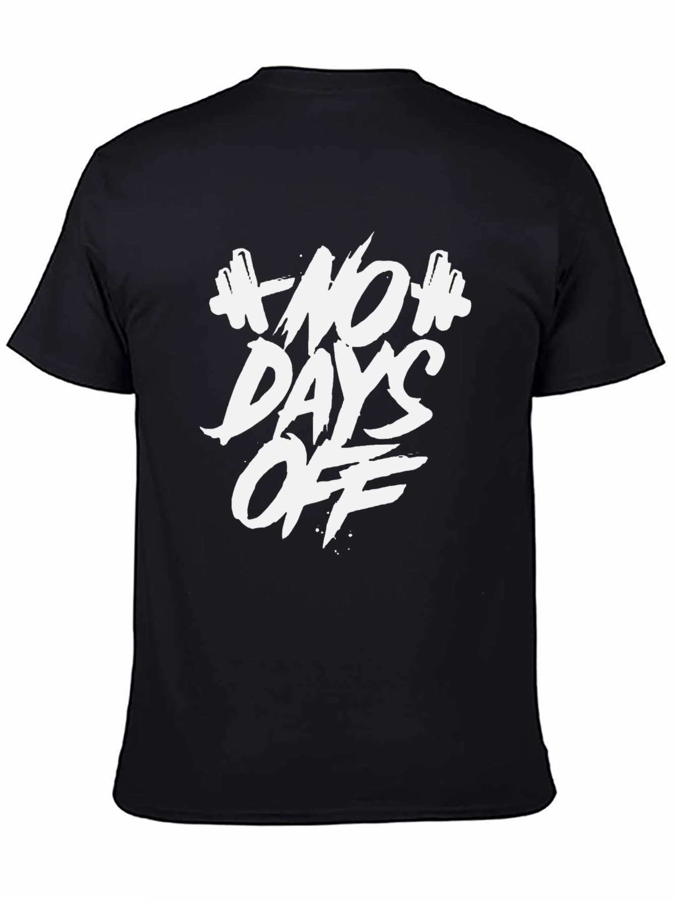 No Days Off Graphic Print Black T-Shirt