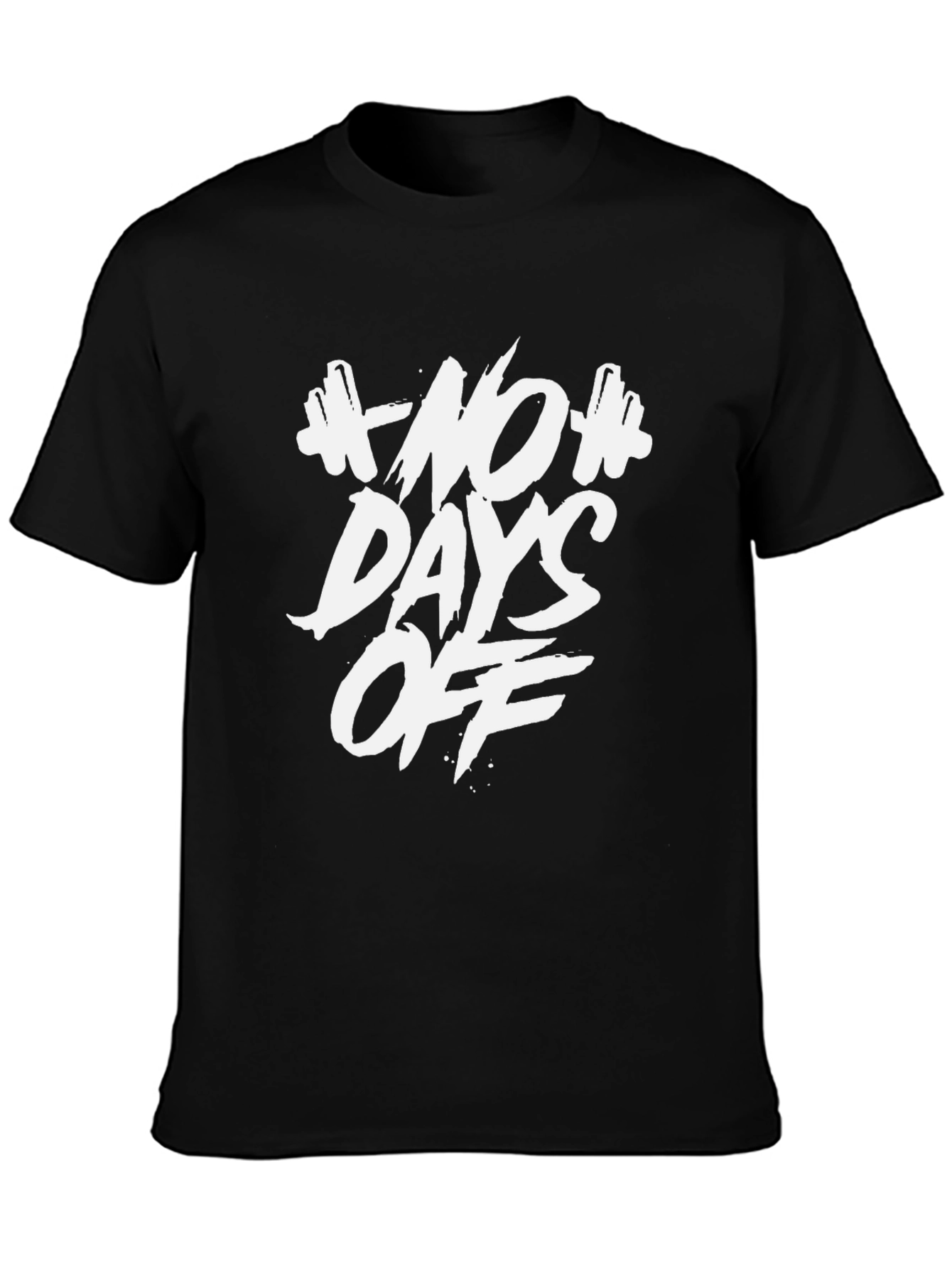 No Days Off Graphic Print Black T-Shirt