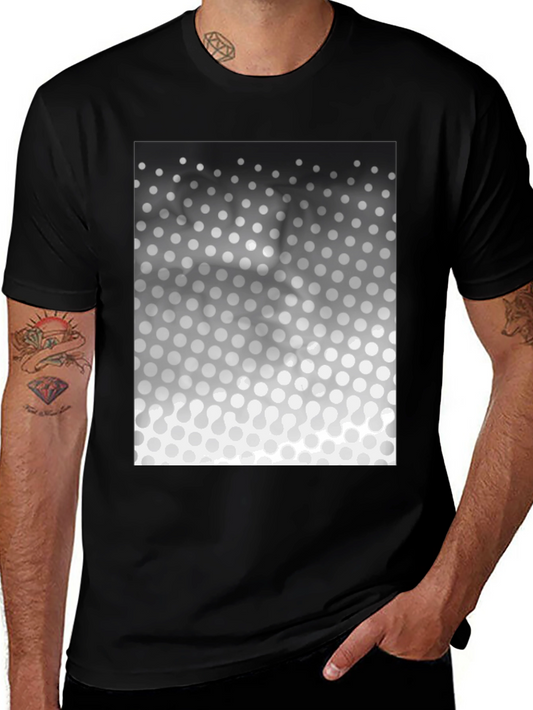 Modern Gradient Polka Dot Pattern Black T-Shirt