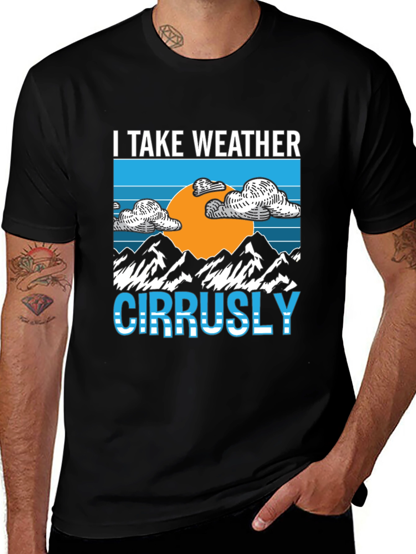 I Take Weather Cirrusly Black Graphic Tee