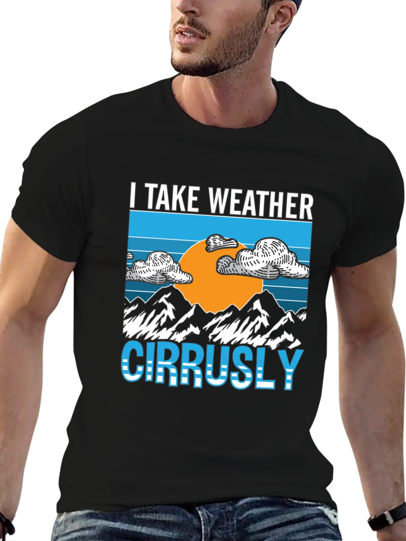 I Take Weather Cirrusly Black Graphic Tee