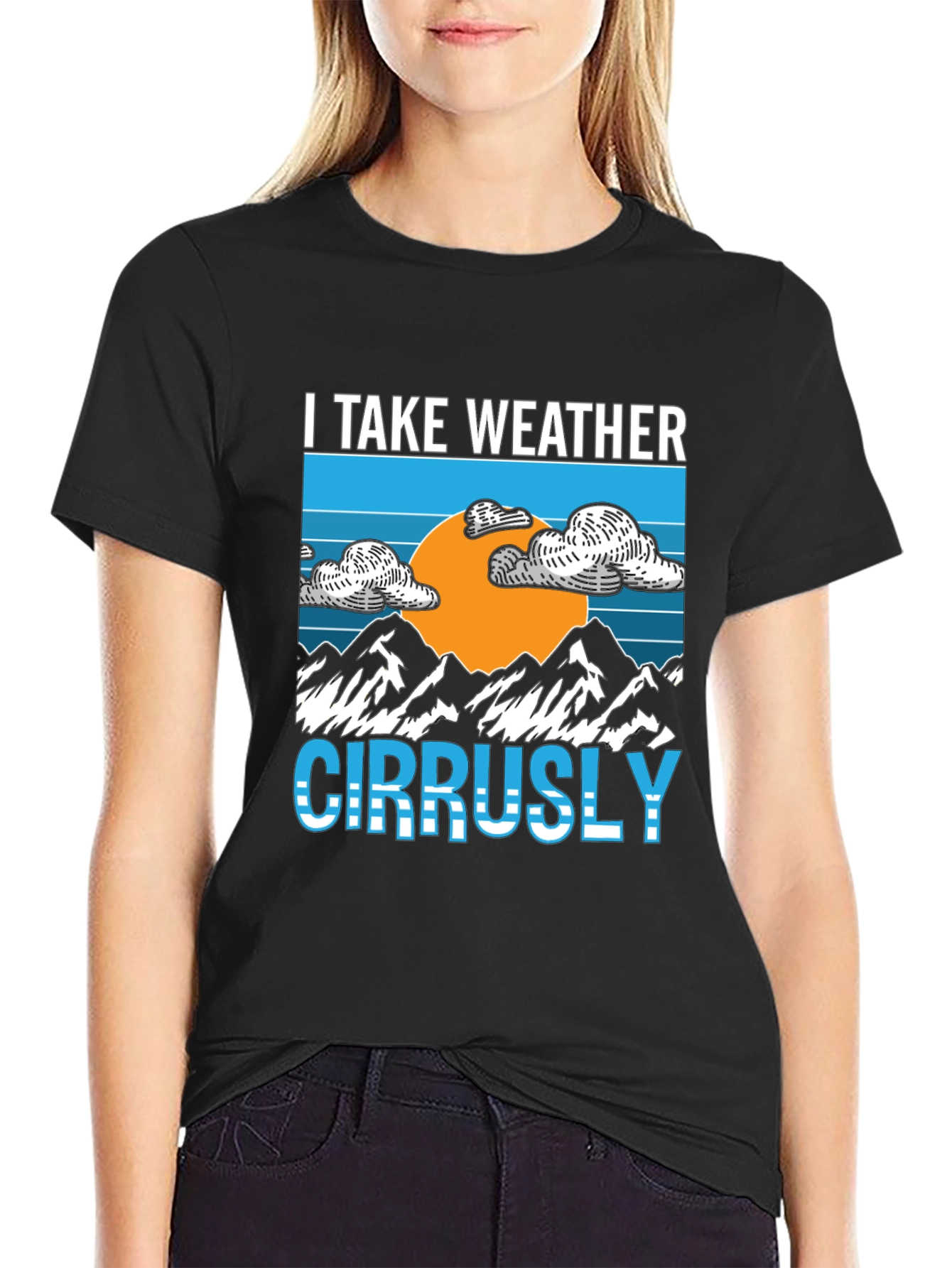 I Take Weather Cirrusly Black Graphic Tee