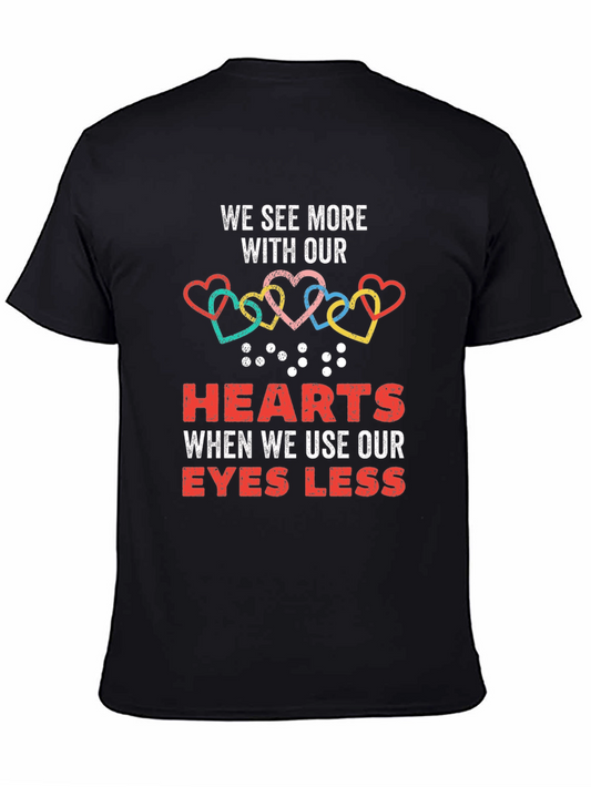 Heartfelt Braille T-Shirt - We See More With Our Hearts