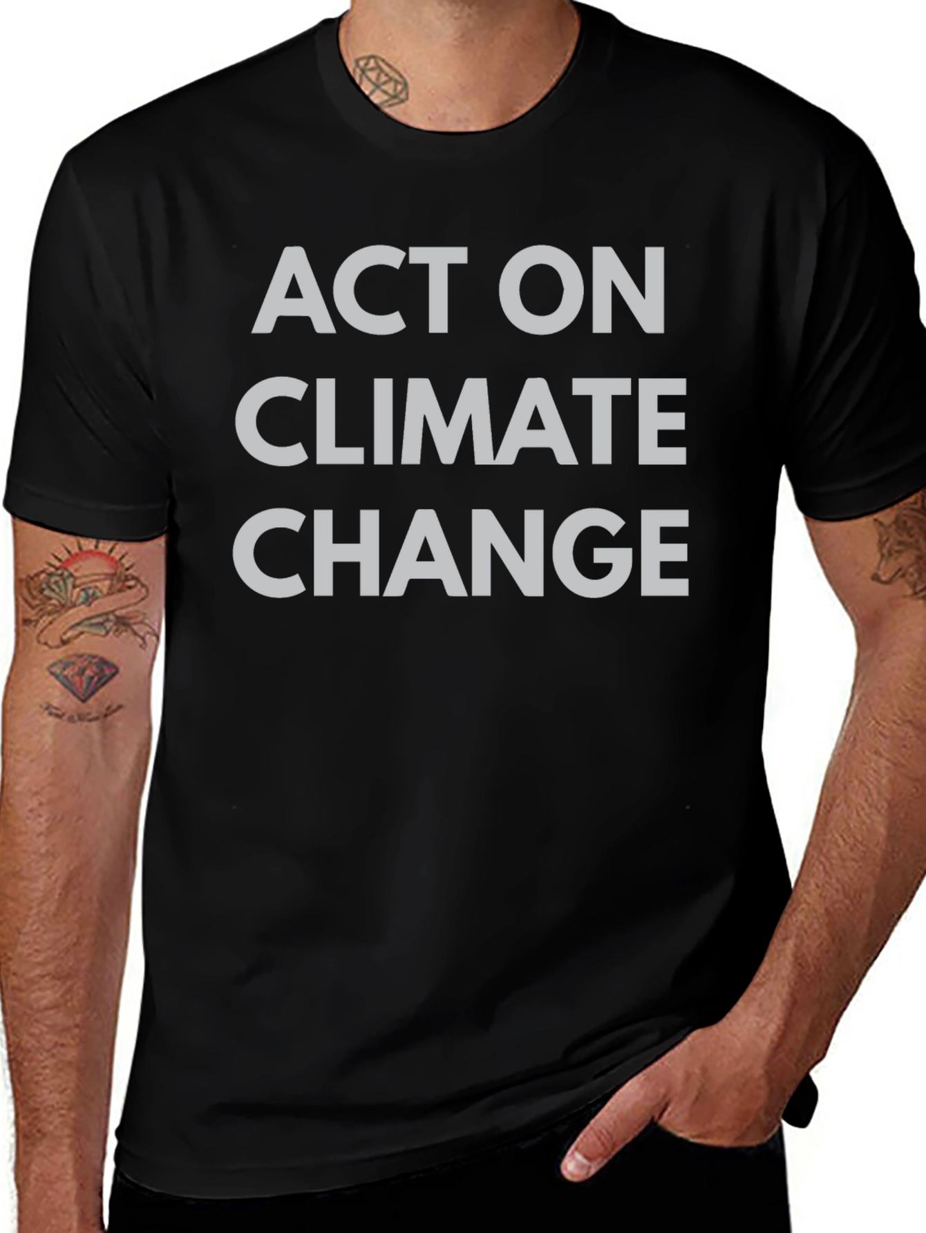 Act on Climate Change T-Shirt Black Crew Neck Tee